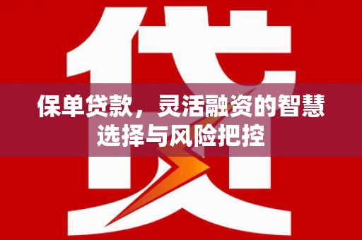 西峡保单贷款，灵活融资的智慧选择与风险把控