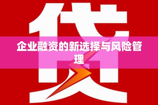 明光企业融资的新选择与风险管理