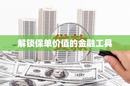 沙洋解锁保单价值的金融工具
